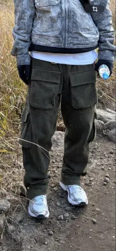 【希少】mnml コーデュロイ スナップカーゴパンツ XL