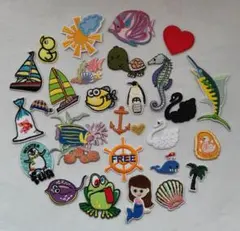 28枚刺繍アイロンワッペンセット SALE 海洋生物などデザイン