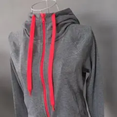 adidas フルジップフードジャケット グレー/オレンジ
