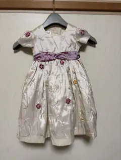 ベビードレス ベージュ　花　セレモニードレス　結婚式　披露宴