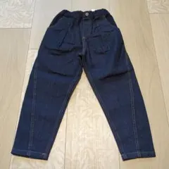 新品未使用☆コムサイズム　紺デニム　異素材使い　ロングパンツ120㎝のサムネイル
