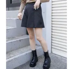 WEGOブラック プリーツミニスカート