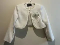 ホワイト ツイード風 ショートジャケット　120cm