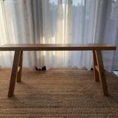 無印良品　重なるテーブルベンチ　オーク材スツール　大小２個セット 無印良品 重なるテーブルベンチ オーク材スツール 大小2個セット