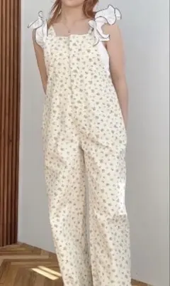花柄サロペット・オーバーオール