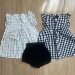 【80cm】POLO チェック柄ドレス2点セット
