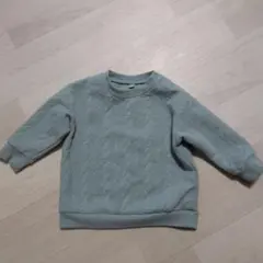 キルティング グリーントレーナー