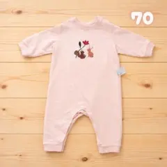 ユニクロ UNIQLO カバーオール70cm スウェット 長袖 ストレッチ生地