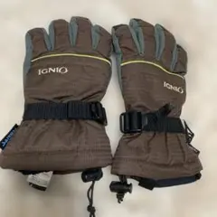 美品 イグニオ IGNIO スキー スノボグローブ 防水 SSサイズ ブラウン