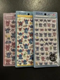 ディズニー スティッチ ボンボンドロップシール 3種セット