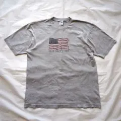 90sオールドネイビー半袖Tシャツアメリカ国旗デカロゴプリントメキシコ製グレーL