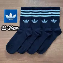 アディダス スリーストライプス クルーソックスadidasソックス　靴下　黒のサムネイル