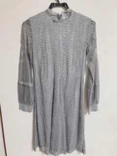 オケージョンワンピース グレー レース