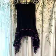 12☆M/社交ダンス/黒/紫/スカート/フリル