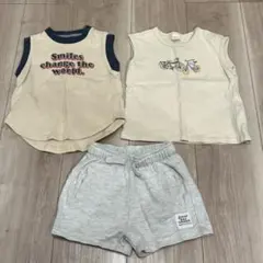 まとめ売りZARAbaby H&MノースリーブTシャツ ショートパンツ3点セット
