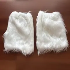 ホワイト ファー レッグウォーマー ボア ふわふわ　キッズ　ゴム付き　ダンス衣装