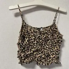 ✨H&M ヒョウ柄 フリルキャミソール 38✨のサムネイル