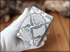 ケイ様専用★ダイヤモンドパイソン革 多機能コンパクト三つ折財布8031Nat2点