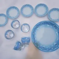 チューリップ柄 令茶おもてなし食器セット プレート グラス ５人用　シャディ陶器のサムネイル