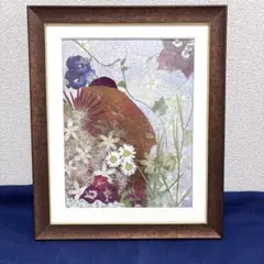 日本画 花と鳥 有田焼秀峰 有田焼 秀峰 陶板画 花鳥図 木製フレーム - メルカリ