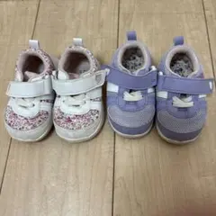 アカチャンホンポ　花柄　スニーカー　靴 12.5cm ピンク 紫　2足セット