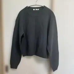 UNIQLO ダークグリーン　クルーネック セーター 長袖