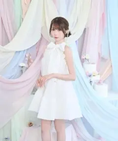 ロゼミューズ Sheer flare ribbon mini dress - メルカリ