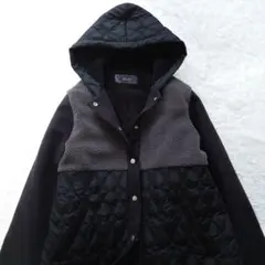 きんとん様kOhAKUコハク ロングコート キルティング ボア 異素材 ブラック
