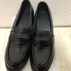 ブラックローファー ヒール付き