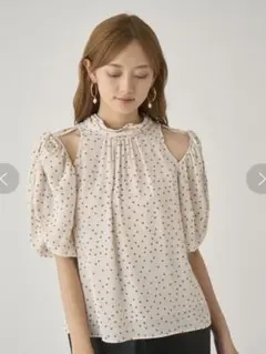 2wayボリュームスリーブブラウス　ドット　snidel
