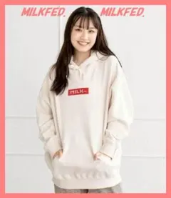 ☆ミルクフェド☆超美品レア♪メンズライクオーバーサイズワッペンロゴパーカー☆