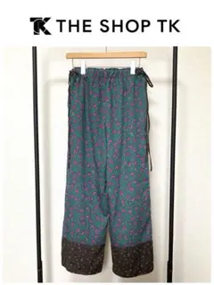 THE SHOP TK 花柄ガウチョパンツ ワイドパンツ　ウエストリボン付き