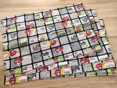 給食ナフキン　ランチョンマット　ハンドメイド　リバーシブル　4枚セット