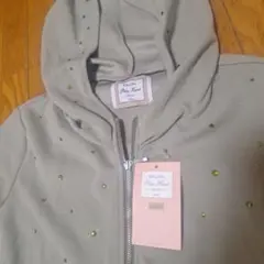 タグ付き新品未使用ピクシーハート ラインストーンフーディーロングパーカー ミント