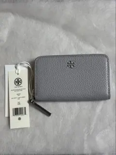 Tory Burch (トリーバーチ) グレー レザー カードケース