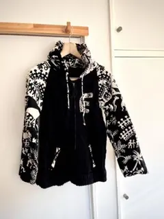 パーリーゲイツ ボアジャケット 白×黒 メンズL ゴルフ 防寒 ダブル