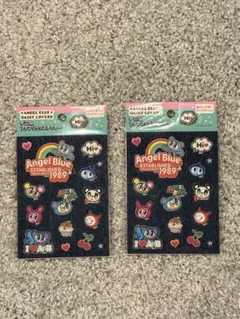 【新品未開封】エンジェルブルー　デニムファブリックステッカー シール　2枚セット