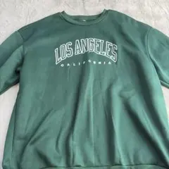 SHEIN LOS ANGELES カレッジロゴ スウェット グリーンのサムネイル