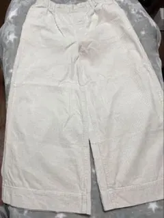 クリーム色 コーデュロイ ワイドパンツ チャオパニック