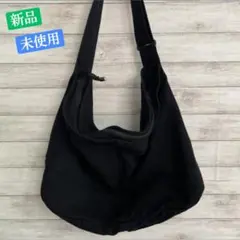 ニュースペーパー バッグ 斜めがけ ショルダー キャンバス トート 男女兼用 黒