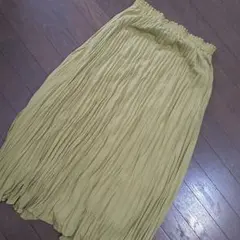 LEPSIM マスタード プリーツロングスカート ゴム　フリー