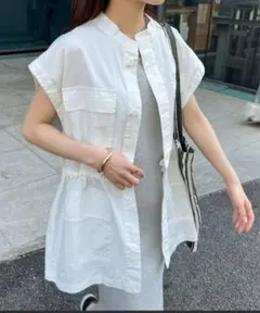 DISCOAT スタンドネックミリタリーベスト