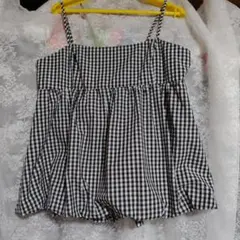 チェックキャミトップス