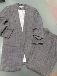 H&M グレー系チェック セットアップ スーツ
