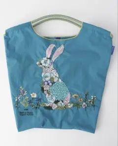 SUPER HAKKA×Ball&Chain 花うさぎ刺繍トートバッグ(M)