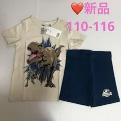 新品❤️110恐竜ジュラシックワールド プリント 半袖パジャマセットH&M