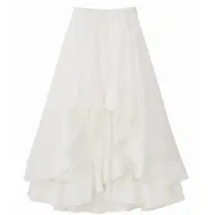 【入手困難完売品】ココディール ウェーブフレアオーガンジースカート オフホワイト