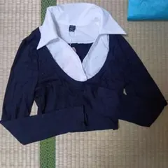 SHEIN★シャツ付きリブニット短め丈Y2Kタグ付き