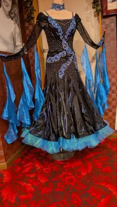 社交ダンス用ドレス 黒と青