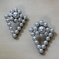 アクリルパール ピアス 両耳 軽量 綺麗め 樹脂キャッチ付き 手入れが楽